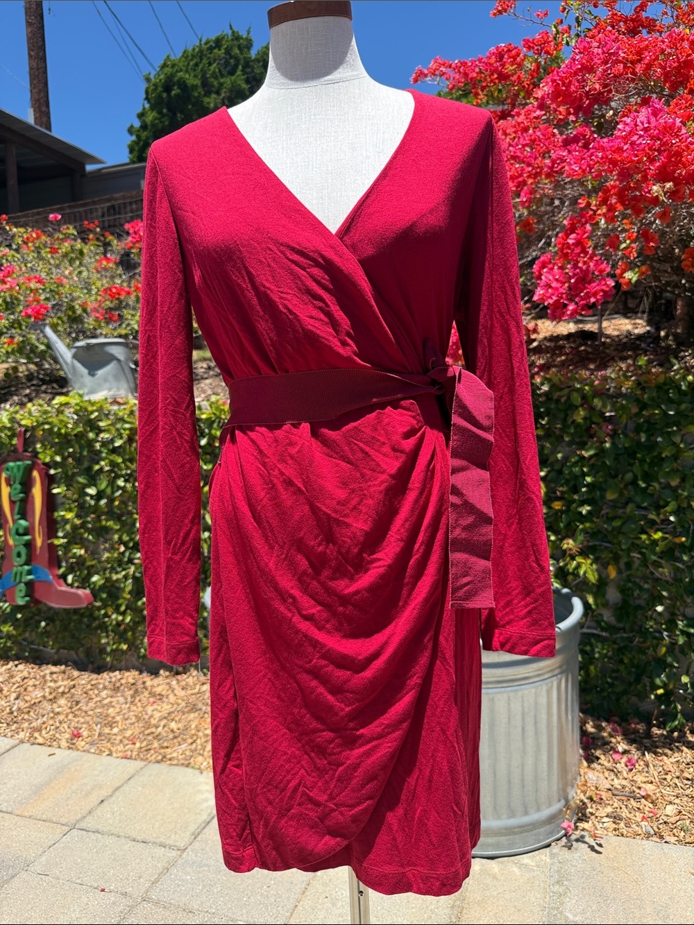 NEW Love Moschino draped wool wrap dress